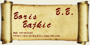 Boris Bajkić vizit kartica